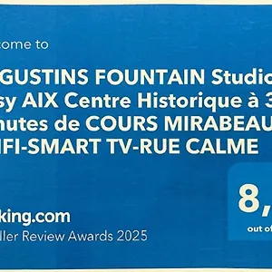 Appartement Augustins Fountain Cosy Aix Centre Historique A 3 Minutes De Cours Mirabeau -wifi-smart Tv-rue Calme, Aix-en-Provence